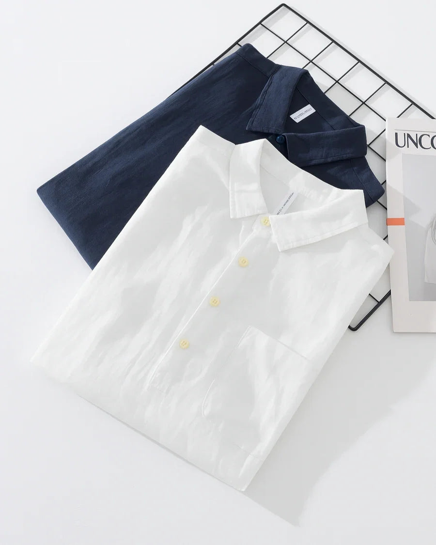 Stehkragen Hemd Herren Mandarin Kragen Casual Leinen