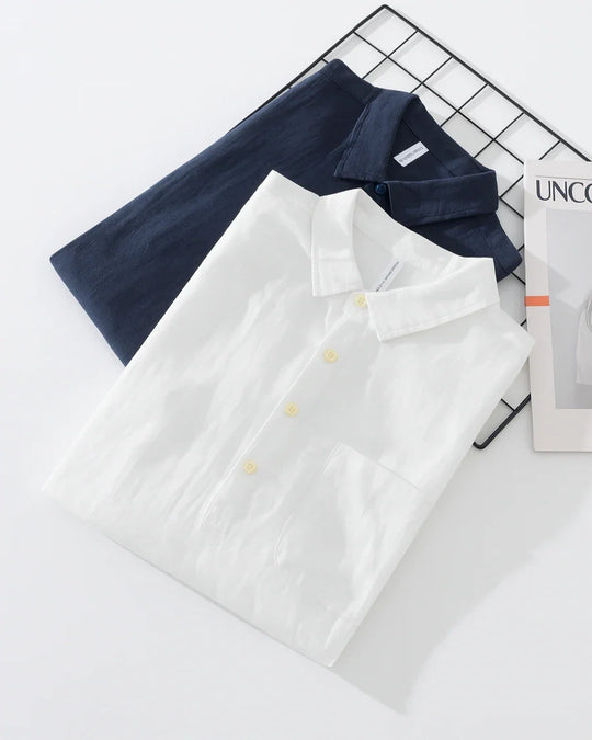 Stehkragen Hemd Herren Mandarin Kragen Casual Leinen