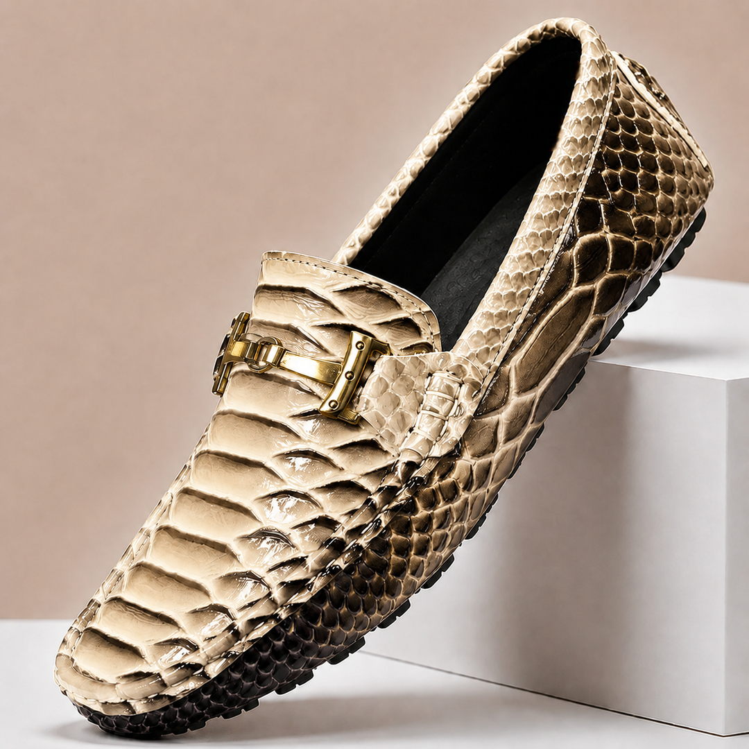 Geprägte Leder Loafer Herren Slip-On Slipper Schuhe