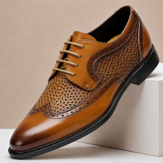 Rindsleder Anzugschuhe Herren Paneele Business Elegant