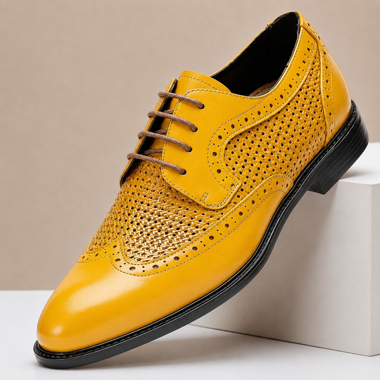 Rindsleder Anzugschuhe Herren Paneele Business Elegant