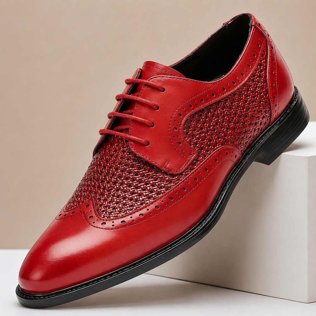 Rindsleder Anzugschuhe Herren Paneele Business Elegant