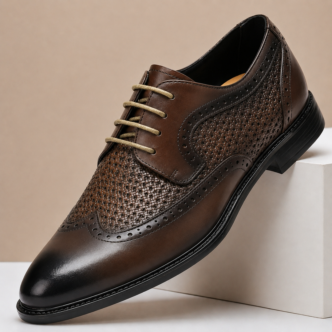 Rindsleder Anzugschuhe Herren Paneele Business Elegant