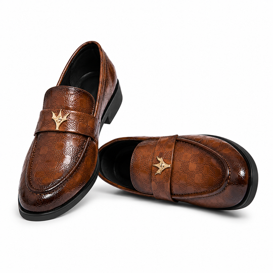 Geprägte Leder Loafer Herren Slip-On Elegant Slipper
