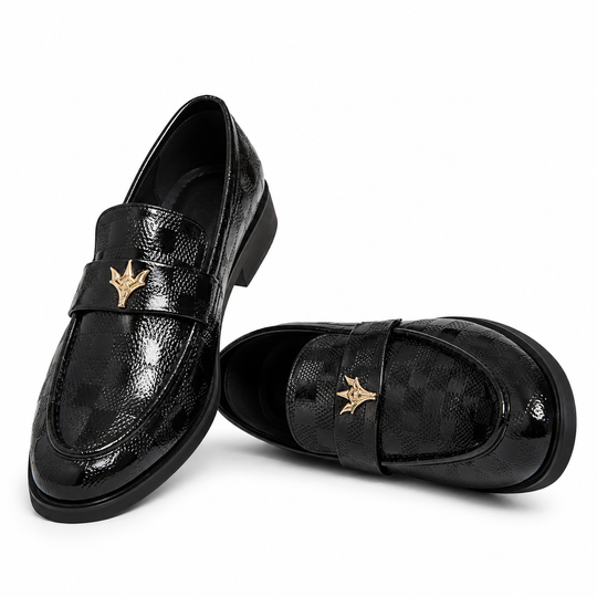 Geprägte Leder Loafer Herren Slip-On Elegant Slipper