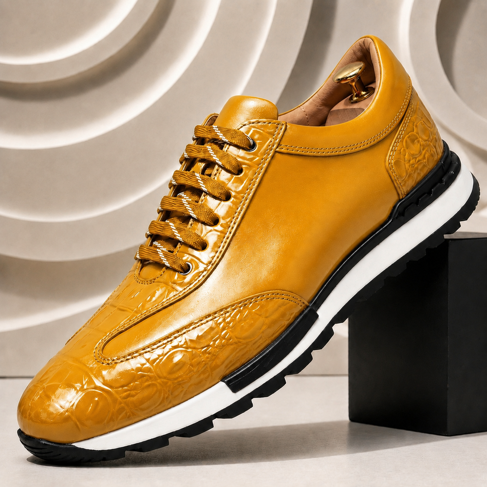 Rindsleder Sneaker Herren Elegant Casual Low-Top Schuhe