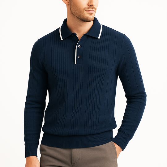 Weiches Strick Poloshirt Herren Kurzarm Smart Casual