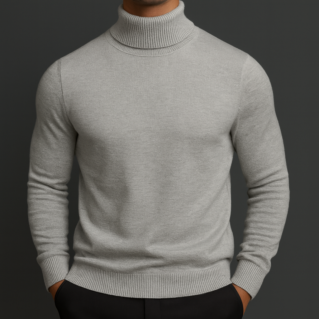 Klassischer Rollkragen Pullover Herren Strick Warm