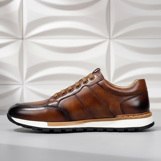 Rindsleder Sneaker Herren Gepolstert Business Freizeit