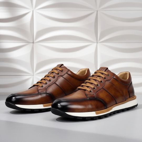 Rindsleder Sneaker Herren Gepolstert Business Freizeit