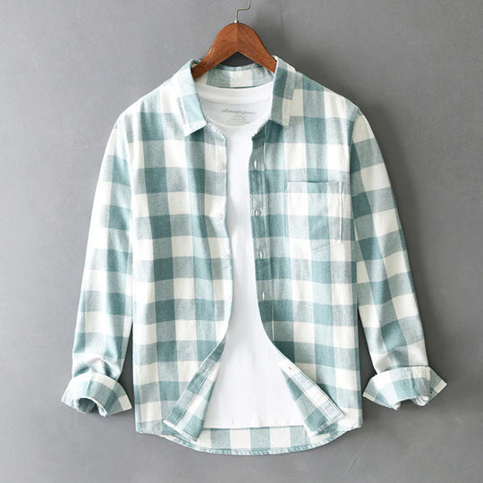 Klassisches Kariertes Baumwollhemd Herren Vintage Check