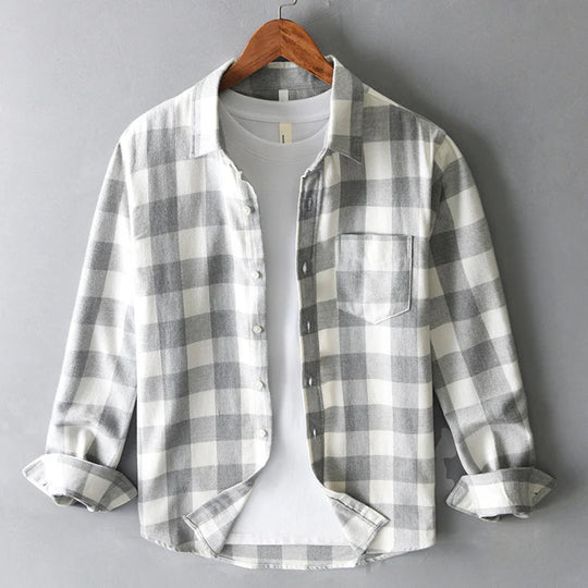 Klassisches Kariertes Baumwollhemd Herren Vintage Check