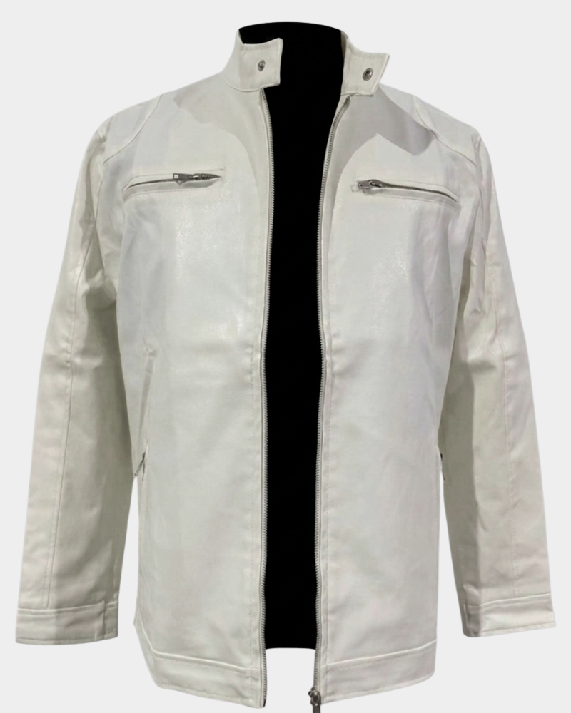 Klassische Rider Lederjacke Herren Bikerjacke Slim Fit