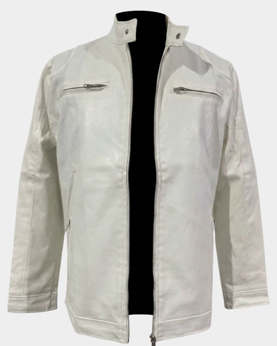 Klassische Rider Lederjacke Herren Bikerjacke Slim Fit