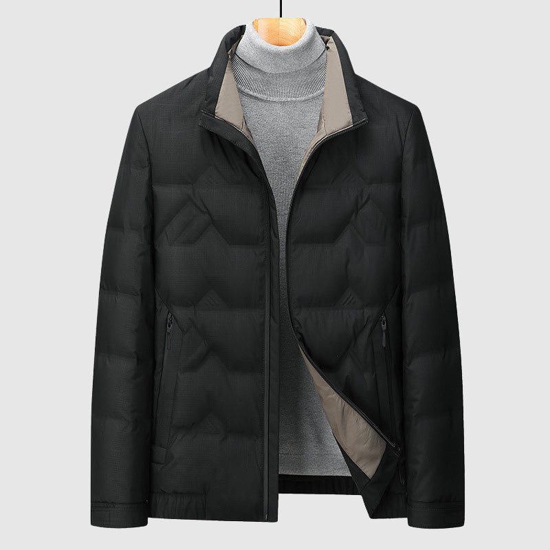 Daunenjacke Herren Entendaunen Seitentaschen Elegant
