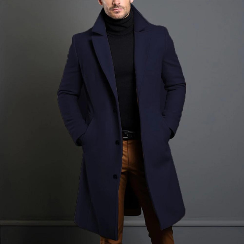 Eleganter Wollmantel Herren Wintermantel Warm Klassisch