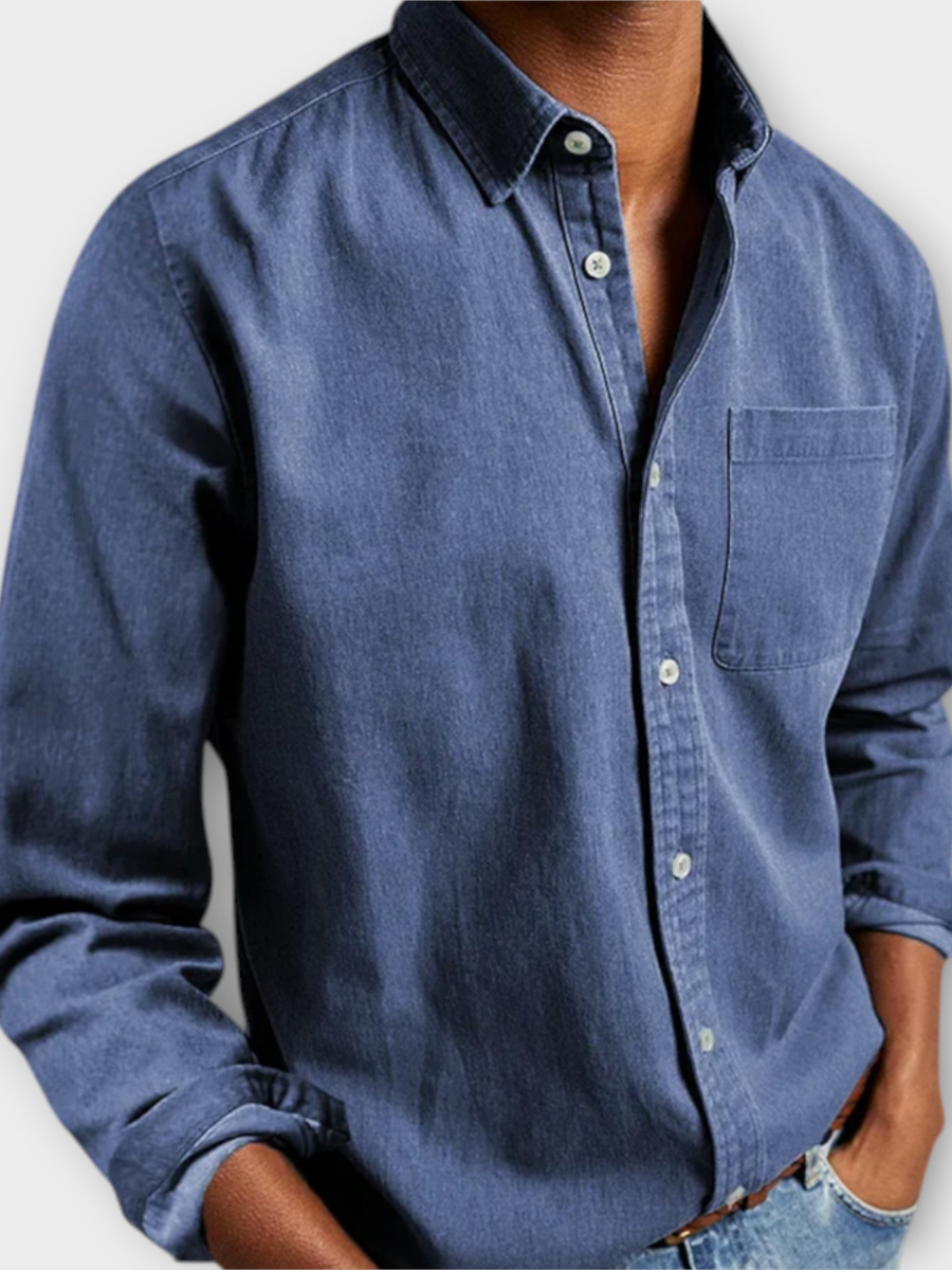 Handwerkliches Hemd Herren Elegant Baumwolle Casual