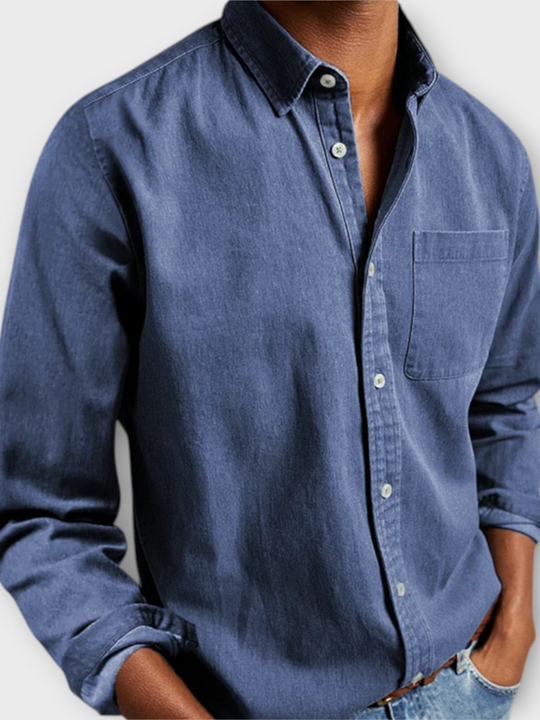Handwerkliches Hemd Herren Elegant Baumwolle Casual