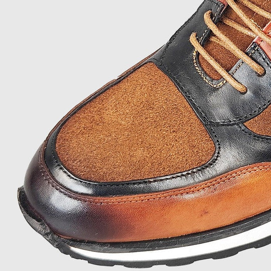 Retro Rindsleder Sneaker Herren Gepolstert Alltag