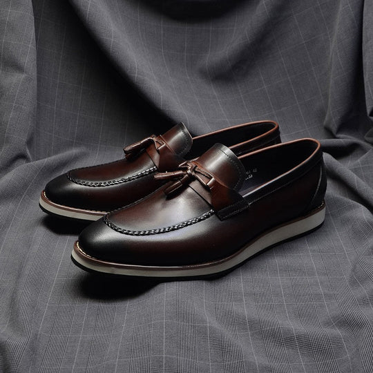 Handgefertigte Rindsleder Loafer Herren Slip-On Weich