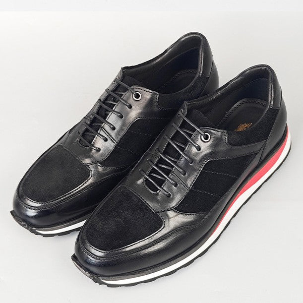Retro Rindsleder Sneaker Herren Gepolstert Alltag