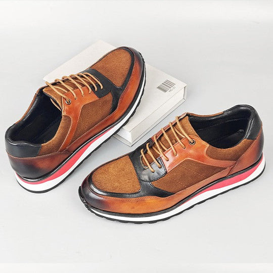 Retro Rindsleder Sneaker Herren Gepolstert Alltag