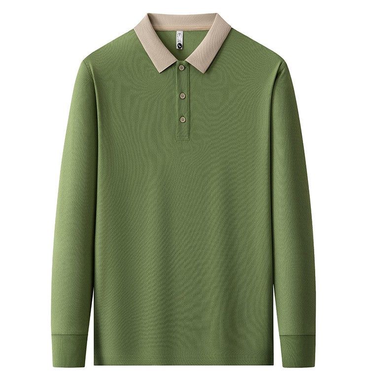 Baumwoll Strick Poloshirt Herren Langarm Ganzjährig