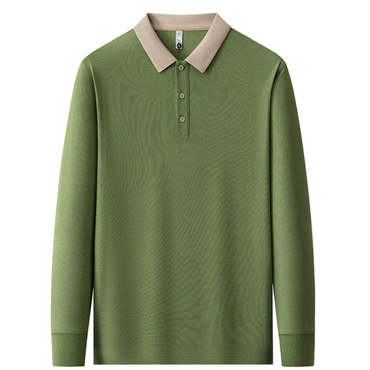 Baumwoll Strick Poloshirt Herren Langarm Ganzjährig