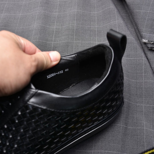 Rindsleder Schnürschuhe Herren Geprägt Flechtoptik Business