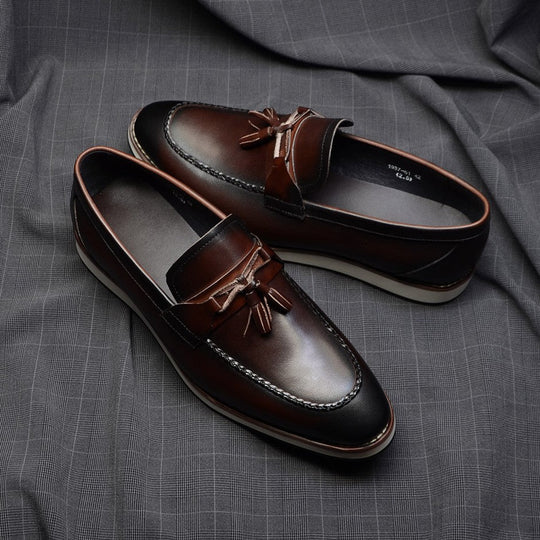 Handgefertigte Rindsleder Loafer Herren Slip-On Weich