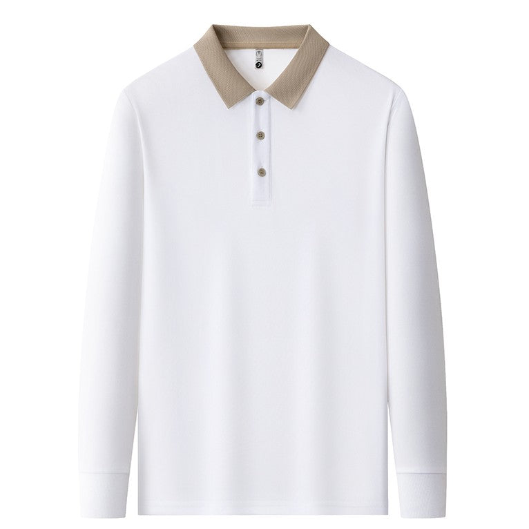 Baumwoll Strick Poloshirt Herren Langarm Ganzjährig