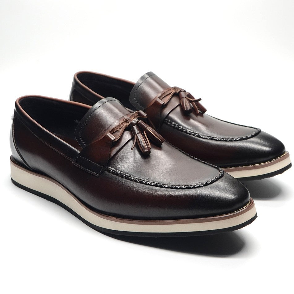 Handgefertigte Rindsleder Loafer Herren Slip-On Weich
