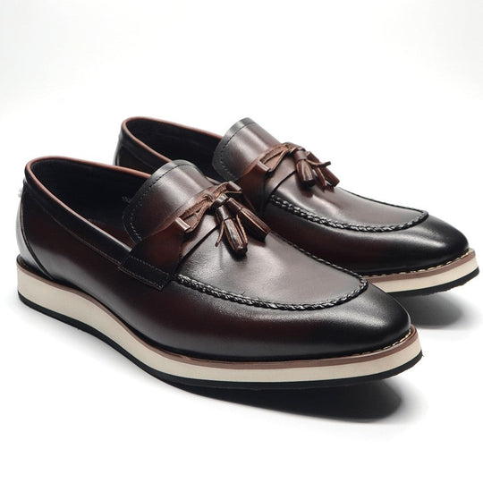 Handgefertigte Rindsleder Loafer Herren Slip-On Weich