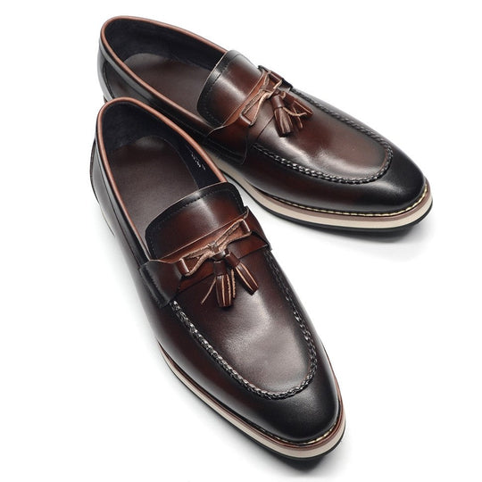 Handgefertigte Rindsleder Loafer Herren Slip-On Weich