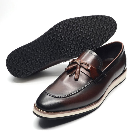 Handgefertigte Rindsleder Loafer Herren Slip-On Weich