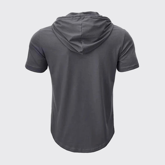 Leinen Kapuzen Henley Hemd Herren Kurzarm Street Style