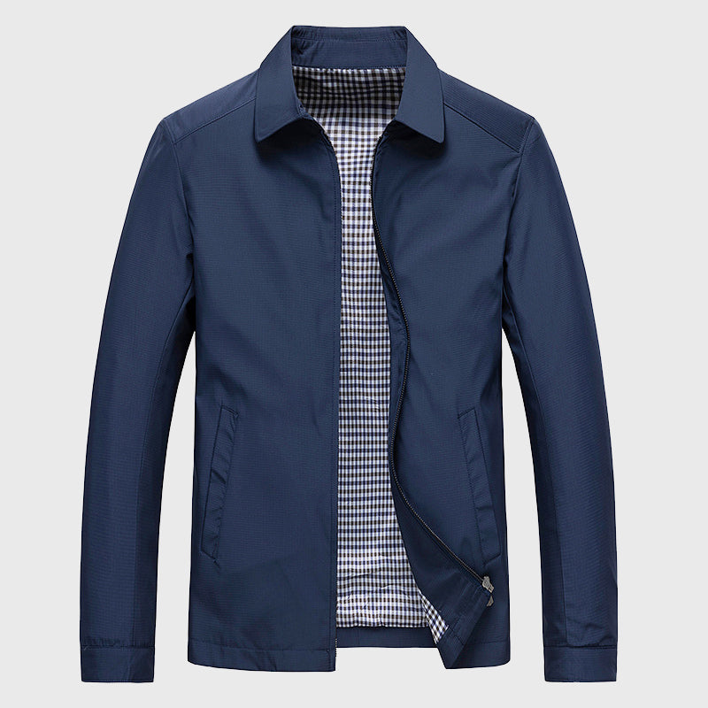 Zip Jacke Herren Stehkragen Casual Übergangsjacke Slim