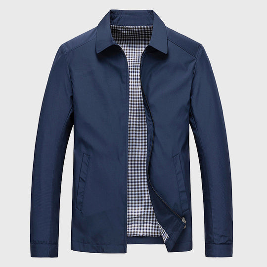 Zip Jacke Herren Stehkragen Casual Übergangsjacke Slim