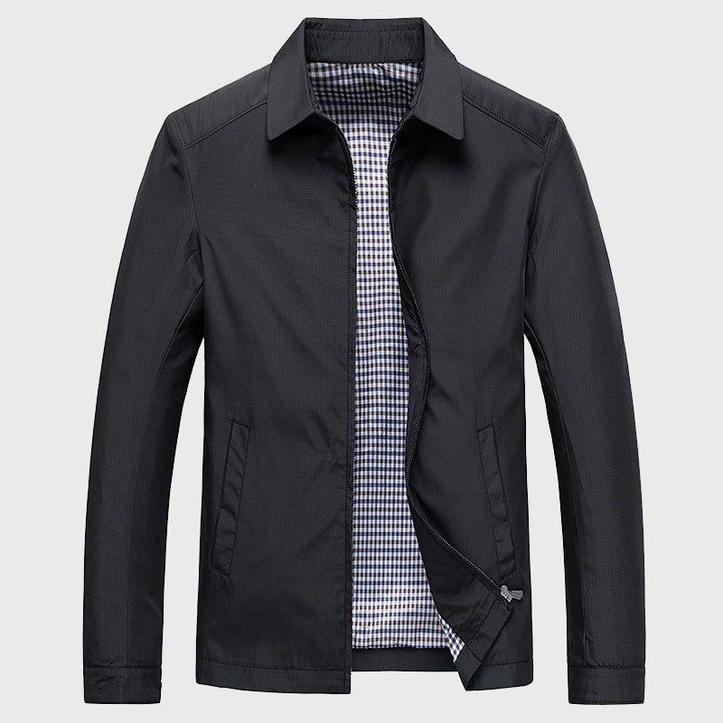 Zip Jacke Herren Stehkragen Casual Übergangsjacke Slim
