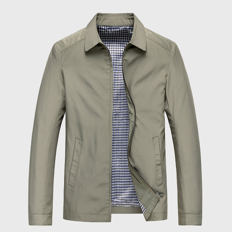 Zip Jacke Herren Stehkragen Casual Übergangsjacke Slim