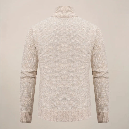 Zip Strickjacke Herren Cardigan Stehkragen Smart Casual