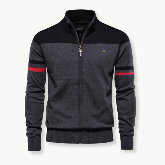 Zip Pullover Herren Strickpullover Sweater Casual Warm