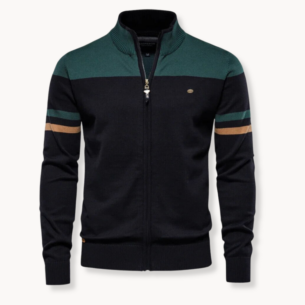 Zip Pullover Herren Strickpullover Sweater Casual Warm