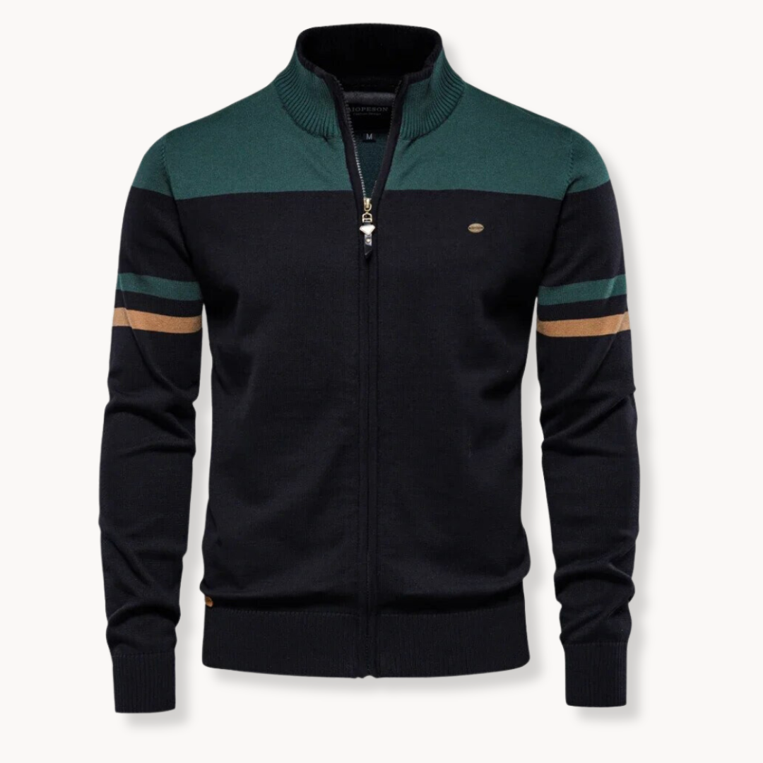 Zip Pullover Herren Strickpullover Sweater Casual Warm