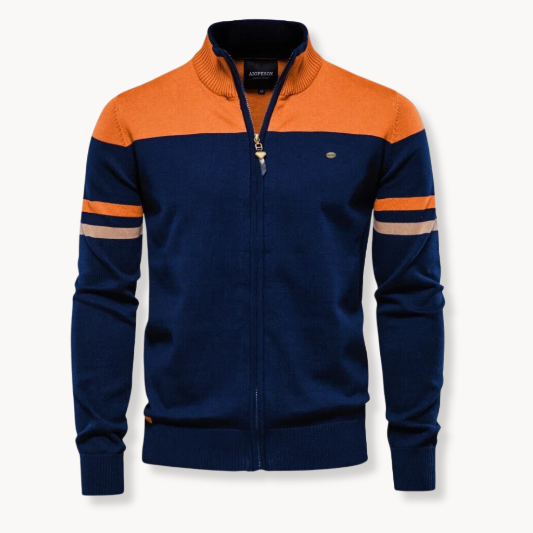 Zip Pullover Herren Strickpullover Sweater Casual Warm