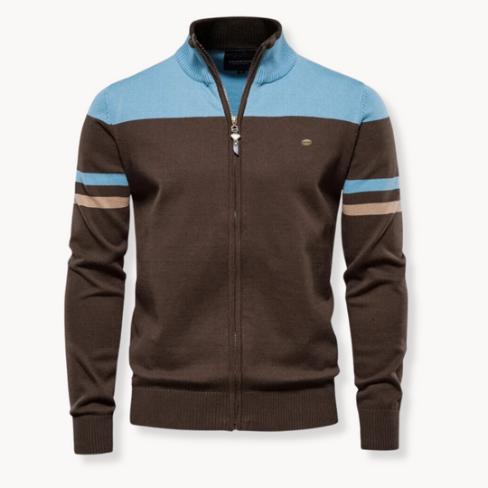 Zip Pullover Herren Strickpullover Sweater Casual Warm