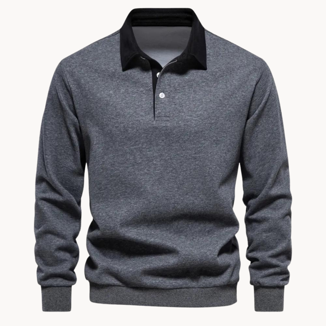 Polo Sweatshirt Herren Casual Strick Pullover Kragen