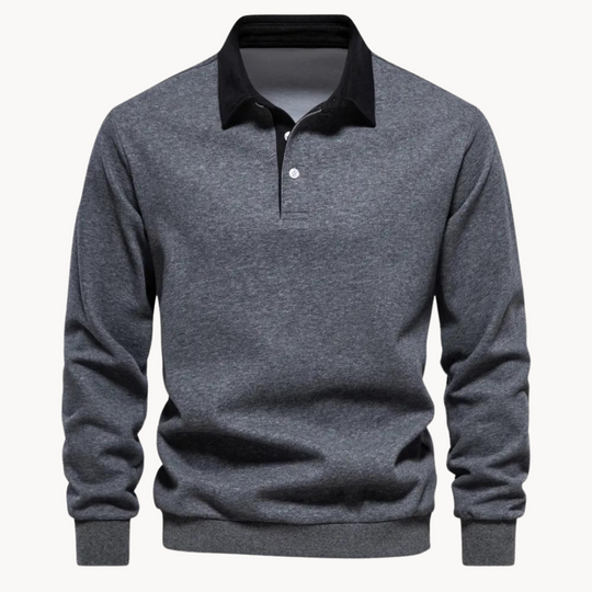 Polo Sweatshirt Herren Casual Strick Pullover Kragen