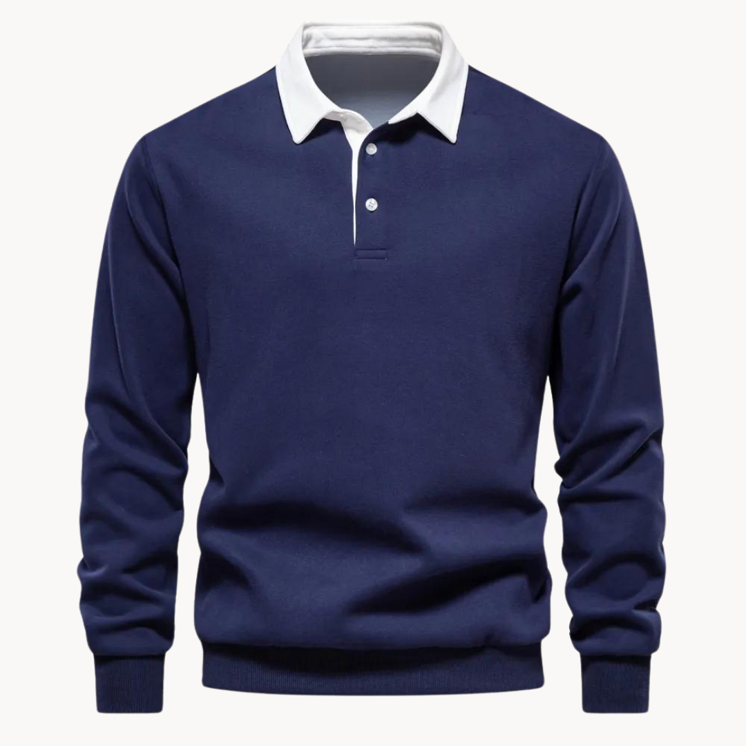 Polo Sweatshirt Herren Casual Strick Pullover Kragen