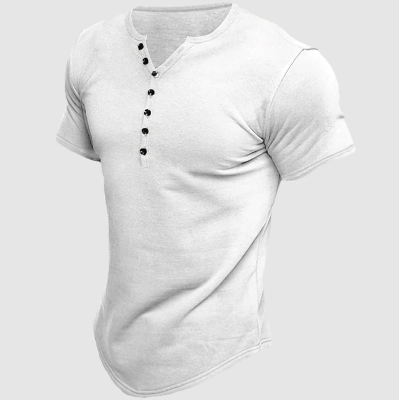 Athletisches Henley T-Shirt Herren Kurzarm Sommer Basic